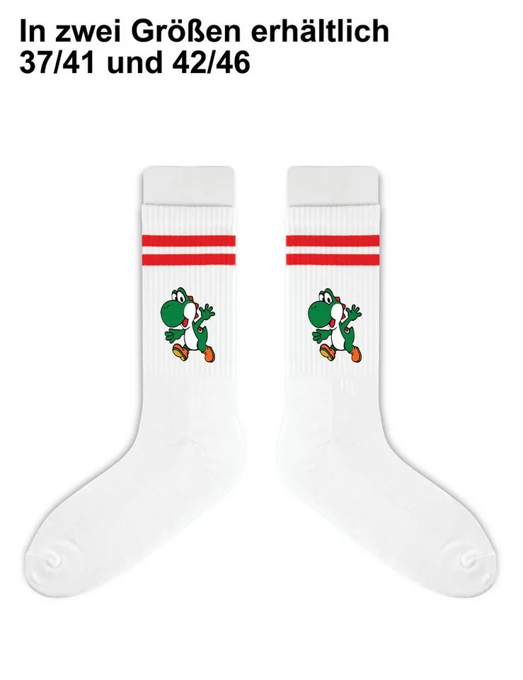 Youth Designz Tennissocken Unisex Socken "Yoshi Game" Aufdruck lustig Geschenk Statement mit verstärkter Verse und Zehenbereich, Rot, – Produktbild 4 von 5