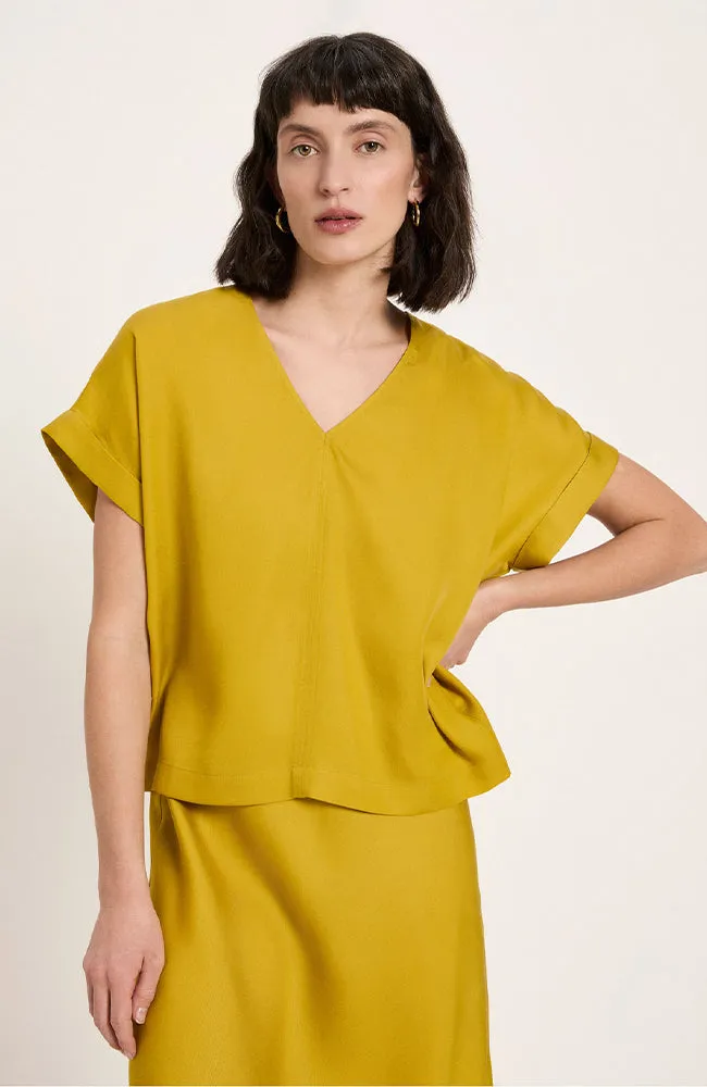 LANIUS Lanius Damen vegan Bluse Gelb, Gelb, – Produktbild 2 von 2