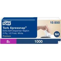 Tork Tork Xpressnap Extra Softe-Servietten "Premium N4" 1/2-Falzung, 8 x 1000 Blatt, weiß – Produktbild 1 von 1