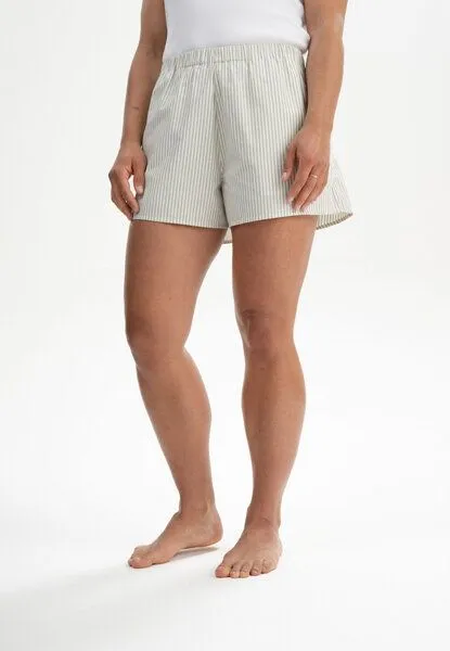 MELA Pyjama Shorts Style VANIKA | von MELA | Fairtrade & GOTS zertifiziert, Thymian / naturweiss gestreift, – Produktbild 1 von 4