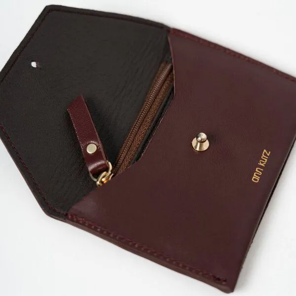 ann kurz ann kurz Tiny Envelope – kleines Portemonnaie aus Leder, Nappa burgundy, – Produktbild 2 von 2