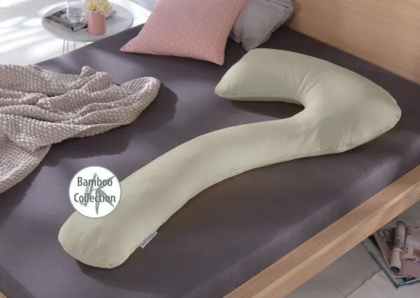 Theraline Theraline my7 Still-und Seitenschläferkissen Bamboo Collection mit Bio-Baumwolle und Bambus, Lehmgrau, – Produktbild 3 von 4