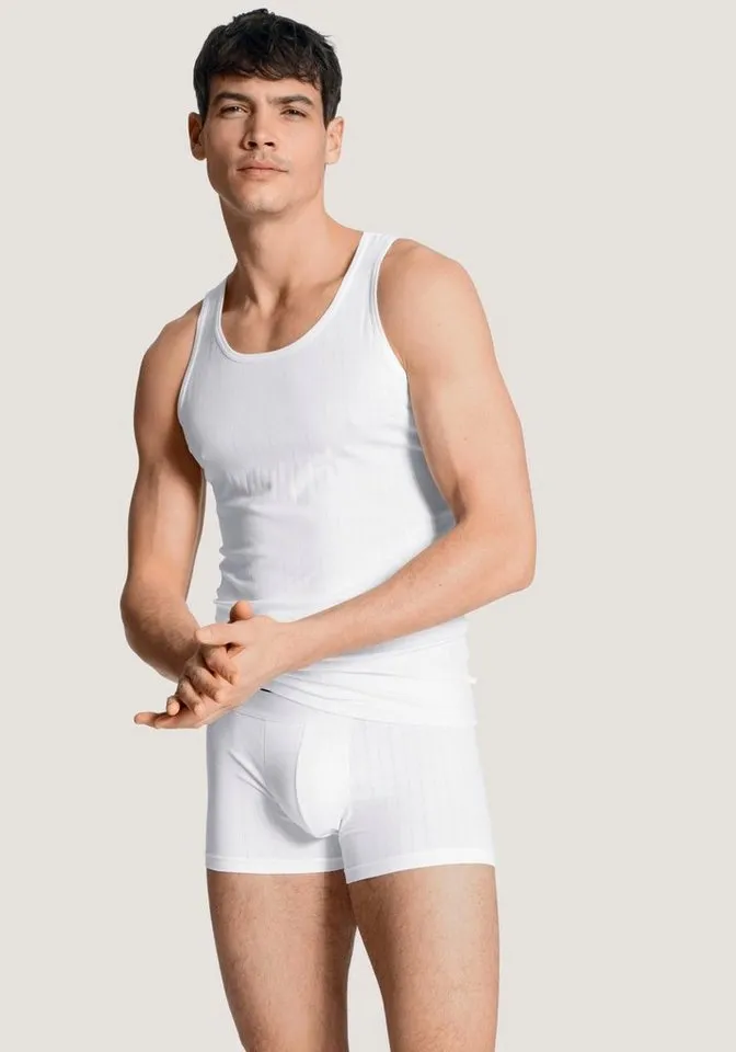 CALIDA CALIDA Boxershorts Pure & Style (3er Pack) Baumwollmix - Single Jersey, elastisch, maskulin, Weiß, – Produktbild 5 von 5