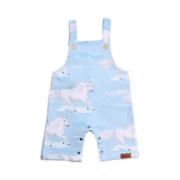 Walkiddy Latzstrampler Hellblau Weiße Pferde-Allover Bio-Baumwolle GOTS – Walkiddy – Produktbild 1 von 1