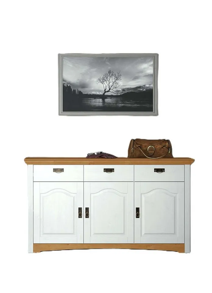 OTTO home Kommode Konrad, aus massiver Kiefer, Breite 156 cm, mit Schubladen, FSC®, Weiß, – Produktbild 2 von 5
