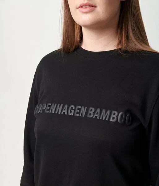 Copenhagen Bamboo Schwarzes Sweatshirt aus Bambus mit Logo – Produktbild 4 von 4