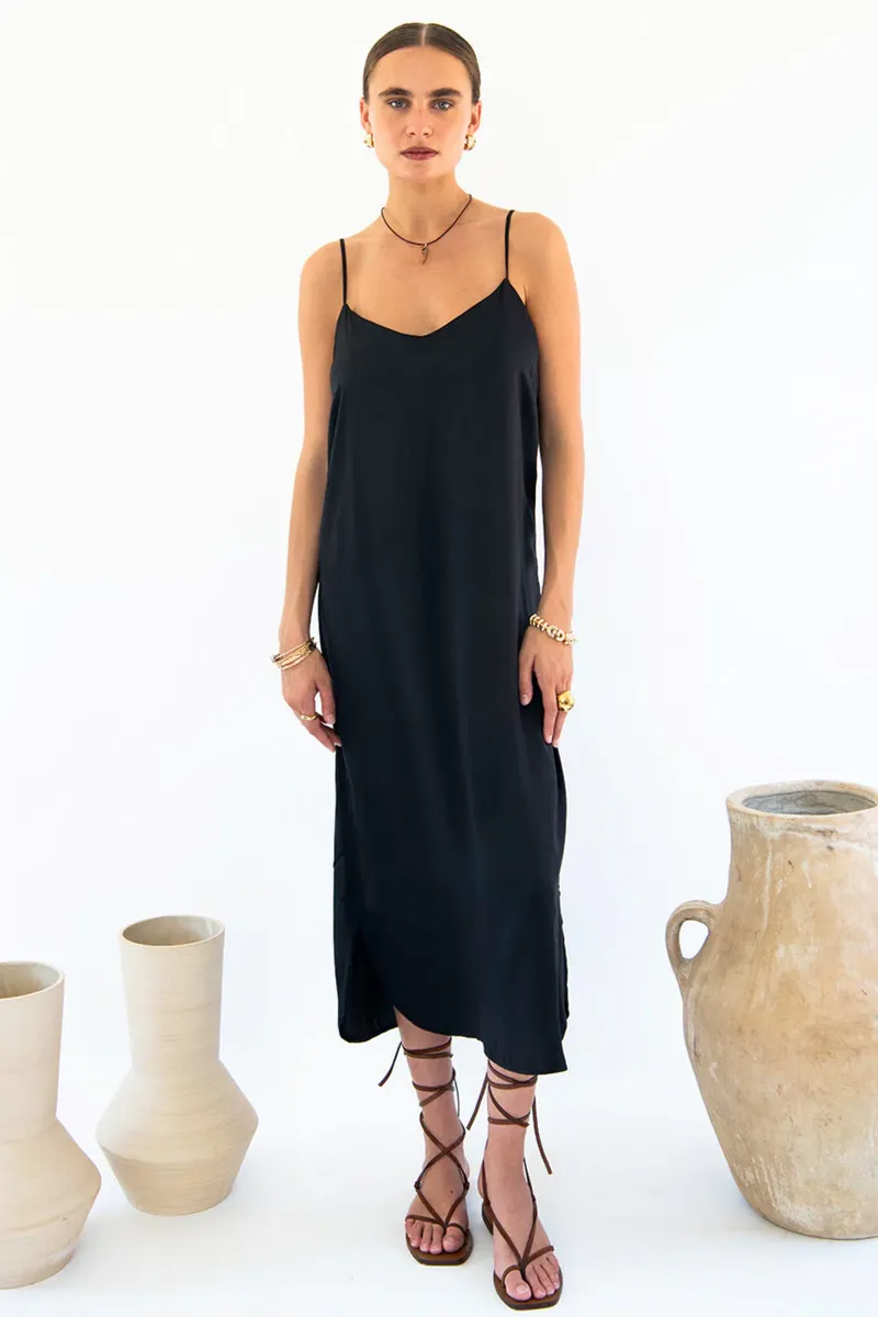 Neu Nomads Neu Nomads Damen vegan Kleid Easy Slip Schwarz, Schwarz, – Produktbild 2 von 2