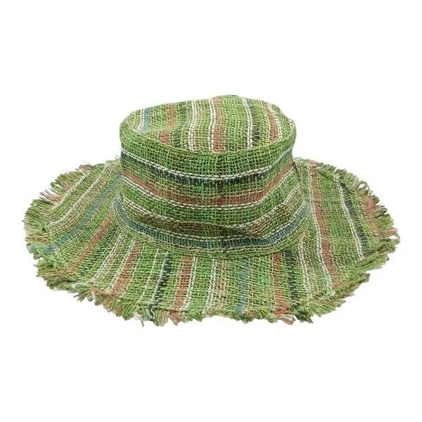 short'n'pietz short'n'pietz Sommerhut aus Hanf, Grün bunt gestreift, – Produktbild 1 von 4
