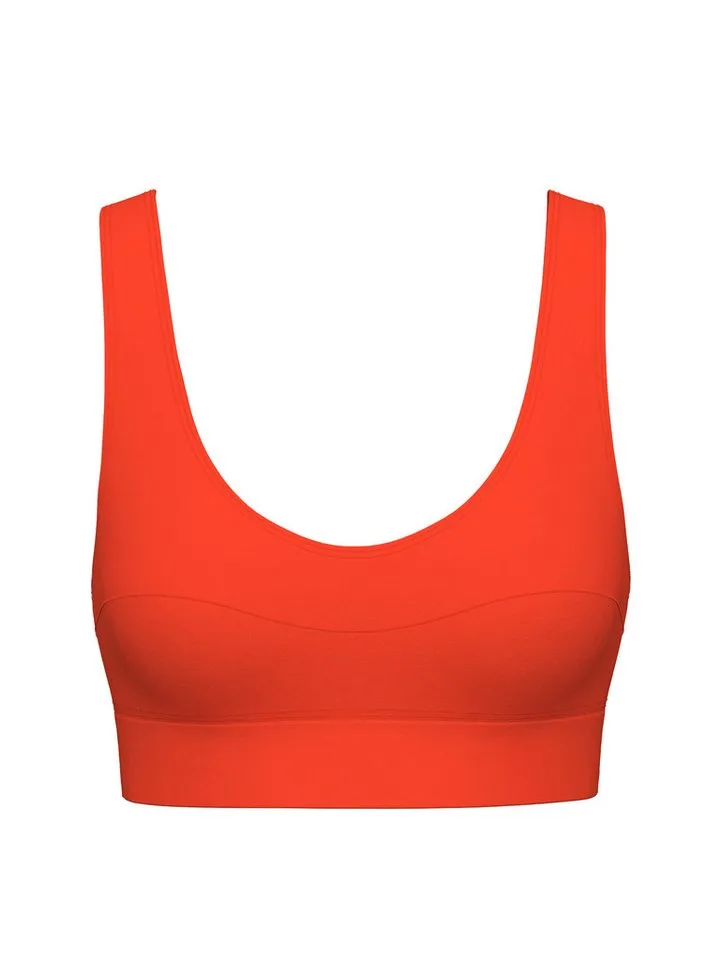 CALIDA CALIDA Bustier Elastic breites Unterbrustband, ohne Bügel, Baumwollmischung, Rot, – Produktbild 2 von 5