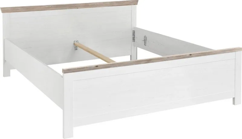Home affaire Bett Florenz Doppelbett Landhausstil Bettgestell (100,140 oder 180/200cm), aus FSC®-zertifiziertem Holzwerkstoff, in 3 Breiten, Weiß, – Produktbild 4 von 8