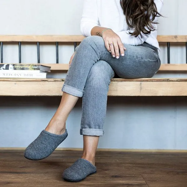 Gottstein Gottstein Filz-Hausschuh Alpine Light - Damen & Herren Pantoffel aus 100% Schurwolle, Grau, – Produktbild 2 von 3