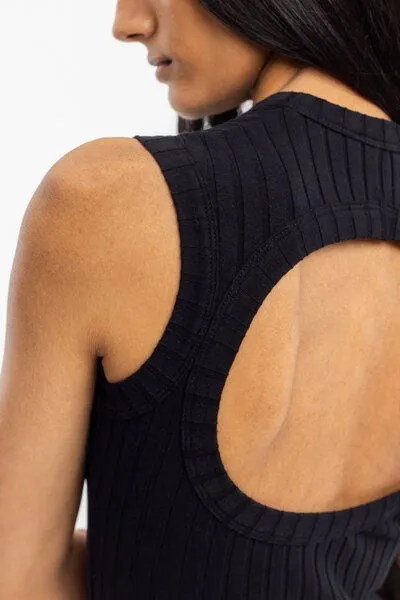 Rotholz Rotholz Geripptes Kleid Bio Baumwolle, Schwarz, – Produktbild 2 von 3