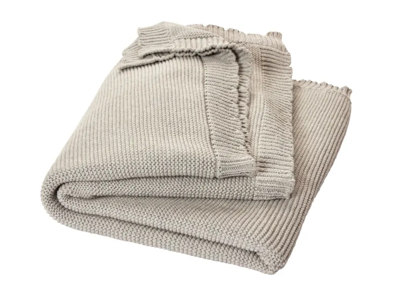 HANS NATUR HANS NATUR Babydecke Bio-Baumwolle Wellenkante Maße 80 x 100 cm, Natur, braun, – Produktbild 1 von 2