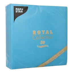 PAPSTAR PAPSTAR Papierserviette Servietten ROYAL Collection 1/4-Falz 40 cm x 40 cm türkis 50 Stk – Produktbild 1 von 1