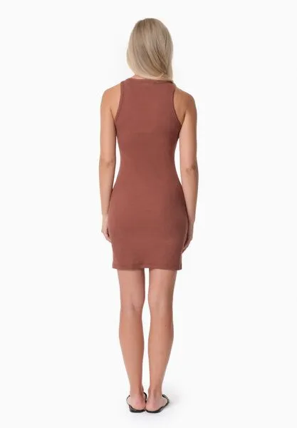 ORGANICATION ORGANICATION DERREN | Geripptes Kleid aus Bio-Baumwolle, Coffee brown, – Produktbild 3 von 4