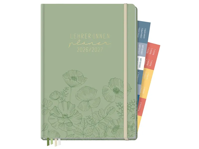 Häfft Häfft Lehrer*innen-Planer DIN A4+, 2026/27, green poppy – Produktbild 1 von 1
