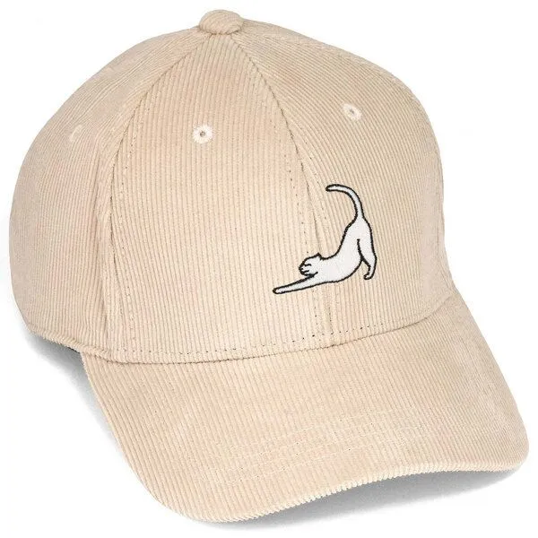 LIGARTI Bestickte Cord Cap – Eloise die Katze – LIGARTI Tiermanufaktur, Sand, – Produktbild 1 von 4