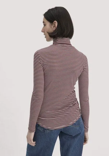 hessnatur hessnatur Streifen Softrib Longsleeve Fitted aus Bio-Baumwolle und Modal, Pastell lavendel, – Produktbild 2 von 4