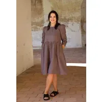 Amber Linen Amber Linen Damen vegan Kleid Sarah Taupe Braun – Produktbild 1 von 1