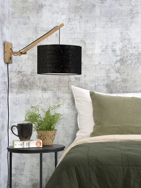 GOOD&MOJO GOOD&MOJO Naturel Wandlampe Andes S, Schwarz, – Produktbild 1 von 4