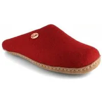 WoolFit WoolFit Handgefilzte Pantoffeln ohne Fersenrand Hausschuhe aus 100% Wolle, Dunkelrot, – Produktbild 1 von 1