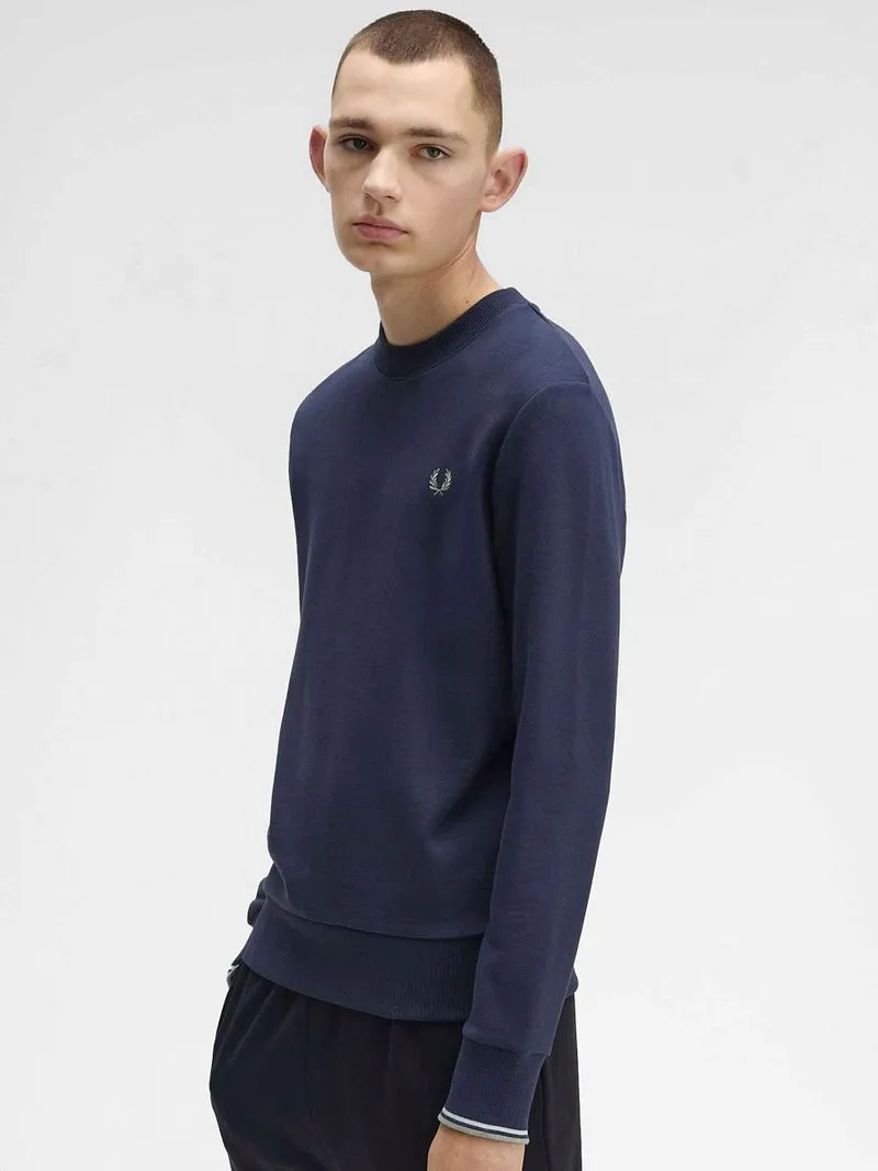 Fred Perry Fred Perry Sweater Logo Navy - Größe XL, Dunkelblau, – Produktbild 2 von 5