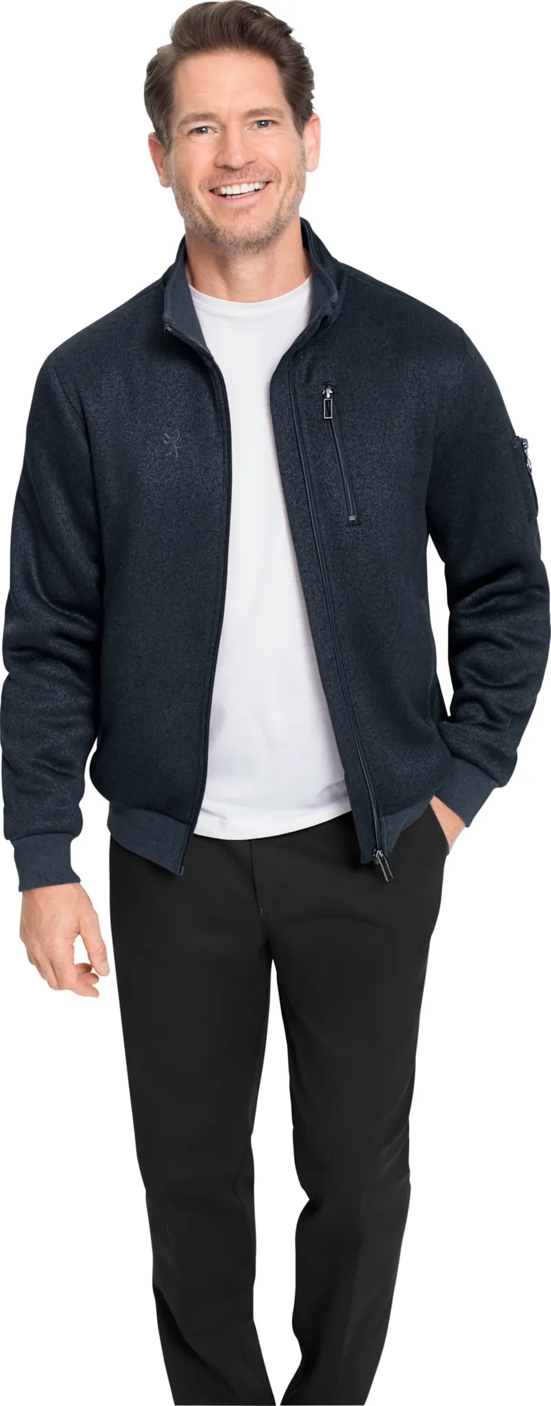 marco donati Strickfleece-Jacke dunkelblau-meliert, Dunkelblau-meliert, – Produktbild 2 von 2