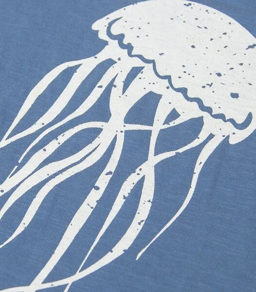 päfjes päfjes Qualle Jellyfish - Frauen T-Shirt - Fair gehandelt aus Baumwolle Bio - Slub Blau – Produktbild 2 von 4