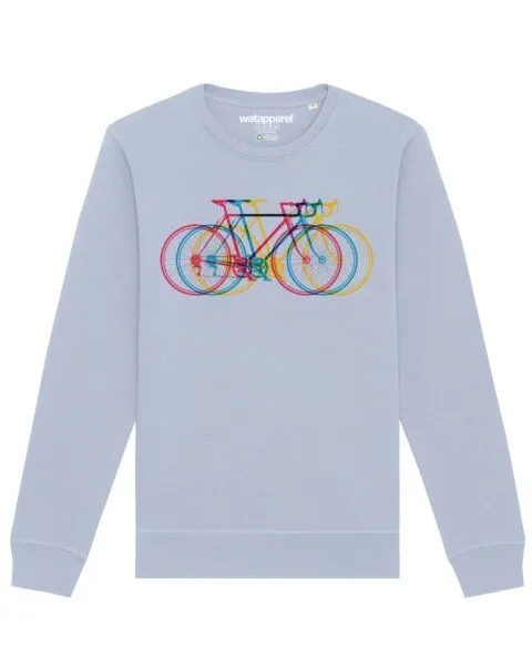 watapparel watapparel Sweatshirt Unisex Fahrräder, Serene blue, – Produktbild 1 von 4