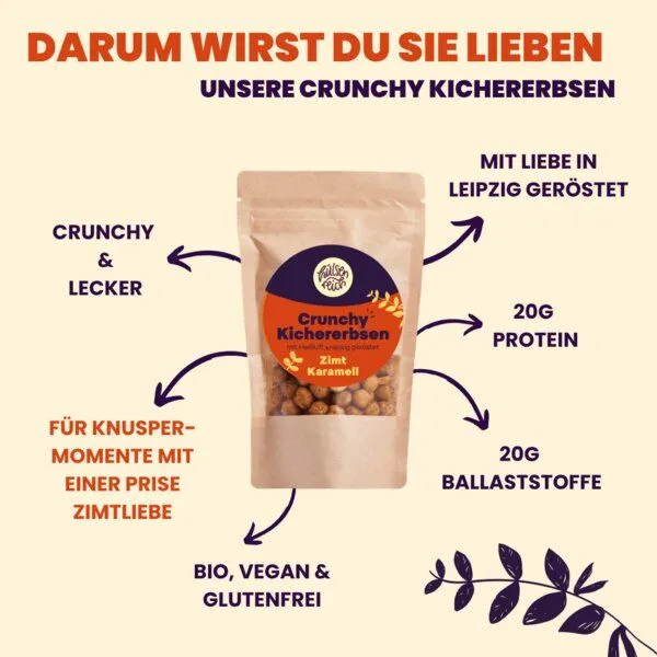 Hülsenreich Hülsenreich Bio Crunchy Kichererbsen Zimt Karamell – Produktbild 4 von 4