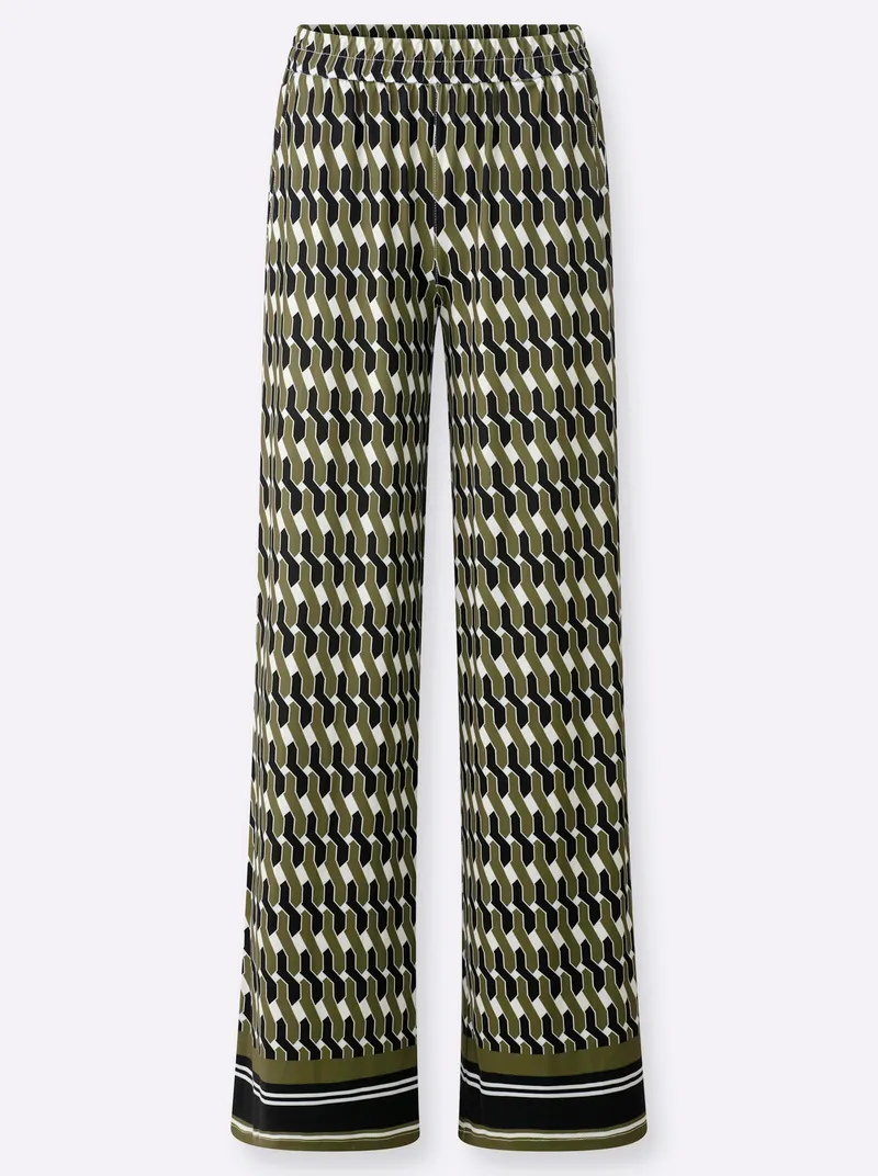 heine Schlupfhose oliv-schwarz-bedruckt, Oliv-schwarz-bedruckt, – Produktbild 1 von 2