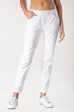BERUFSBEKLEIDUNG CORE 5-Pocket StretchArbeits- und Berufshose Damen - Jeanslook, weiß - Berufsbekleidung.de – Produktbild 1 von 1