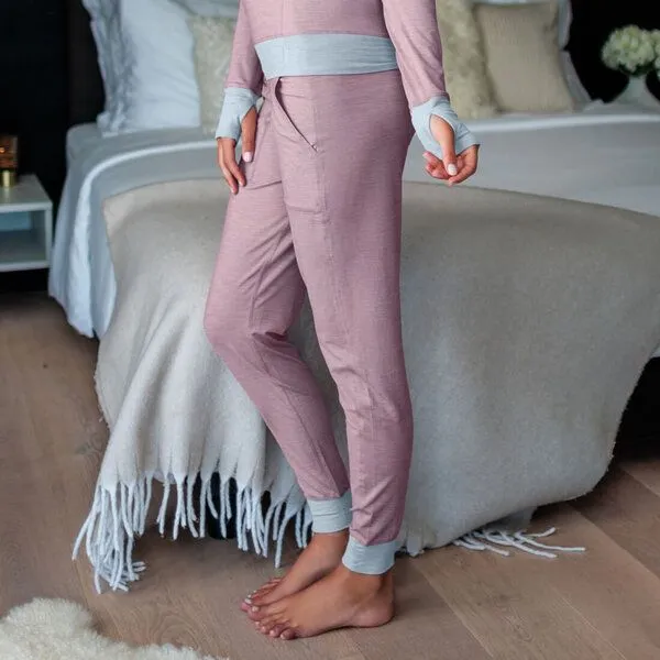 Dagsmejan Dagsmejan Damen Hose aus Merinowolle, Dusty pink melange, – Produktbild 3 von 4