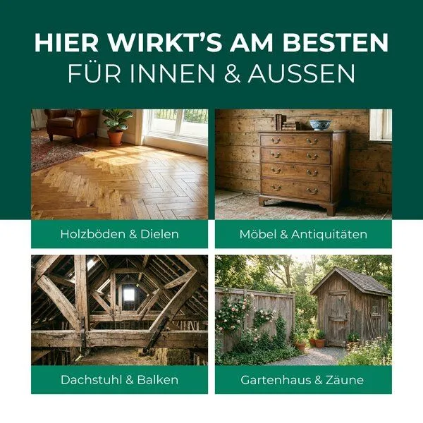 Silberkraft Silberkraft Holzwurm Spray gegen Holzwürmer, Holzbock & Nagekäfer für Innen & Außen inkl. E-Book – Produktbild 3 von 4