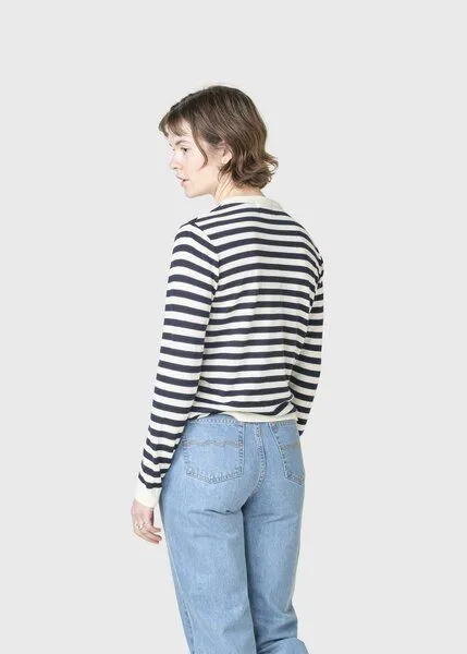 Klitmøller Klitmøller Strickpullover Basic Stripe Merino Knit, Cream/navy, – Produktbild 4 von 4