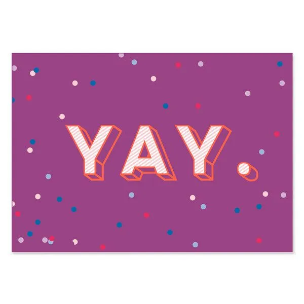 Bow & Hummingbird Bow & Hummingbird Glückwunschkarte „YAY.“ – Produktbild 3 von 3