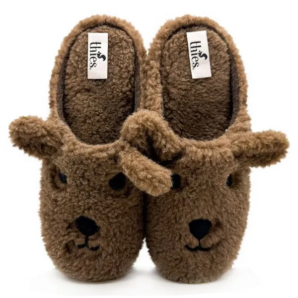 thies Veganer "thies ® Organic Bear Slipper" aus kuscheliger Biobaumwolle, Brown (braun), – Produktbild 1 von 4