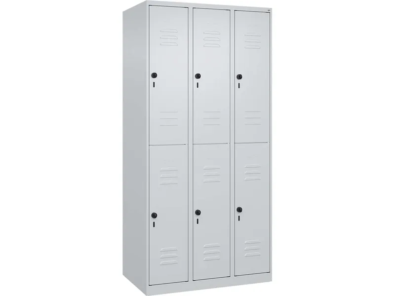 C+P C+P Doppelstock-Spind Classic PLUS, 6 Fächer, 1850x900x500mm, Lichtgrau – Produktbild 2 von 3
