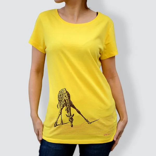 little kiwi little kiwi Damen T-Shirt, "In der Savanne", Gelb, – Produktbild 1 von 3
