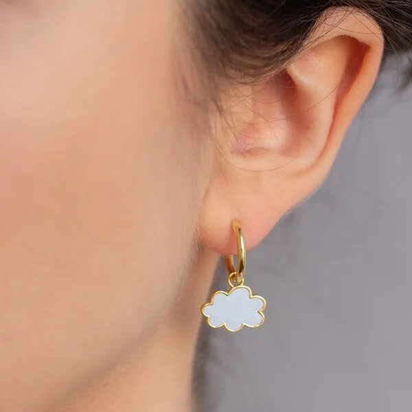 Paeoni Colors Paeoni Colors Wolken-Creolen aus 18k Gold Vermeil, 925 Sterling Silber – Produktbild 3 von 4