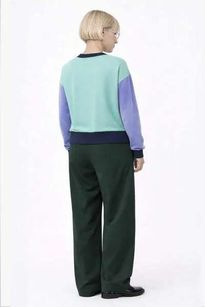 ein garten Studios ein garten Studios Boxy Basic Sweater Color Block, Pool, – Produktbild 2 von 3