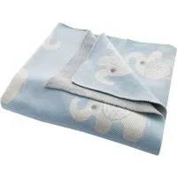 HANS NATUR Babydecke Bio-Baumwolle, Elefanten bleu Maße 80 x 100cm – Produktbild 1 von 1