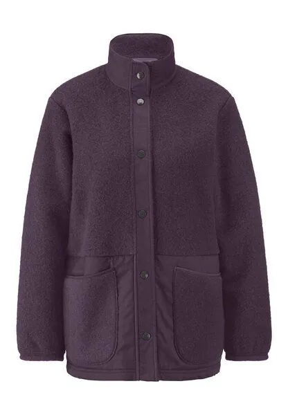 hessnatur hessnatur Wolfleece Jacke Patch Relaxed aus reiner Bio-Merinowolle, Dunkle traube, – Produktbild 3 von 4