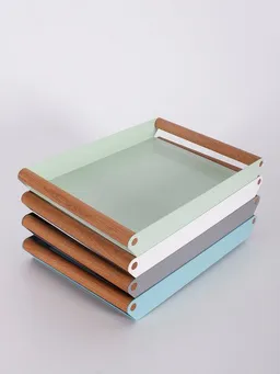 kleiderleiter_de kleiderleiter_de Serviertablett | Design-Tablett Helga - Retro Hipster Eiche Alu – Produktbild 1 von 1