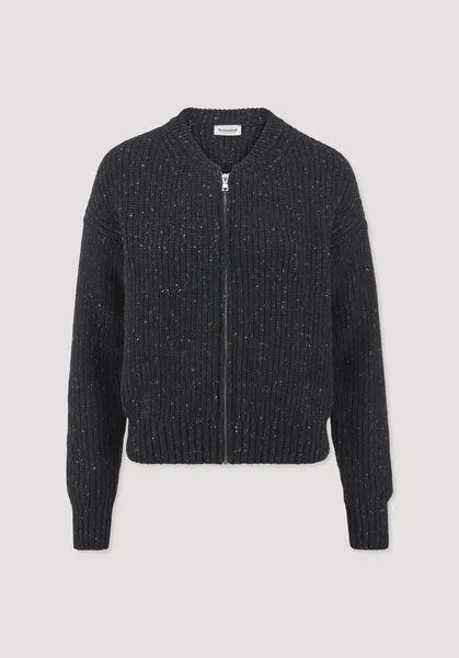 hessnatur hessnatur Strickjacke Relaxed aus Bio-Baumwolle mit recycelter Wolle, Anthrazit, – Produktbild 4 von 4
