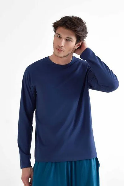 True North True North Herren Langarmshirt aus Bio-Baumwolle Rundhalsausschnitt T-Shirt 2110, Navy, – Produktbild 4 von 4