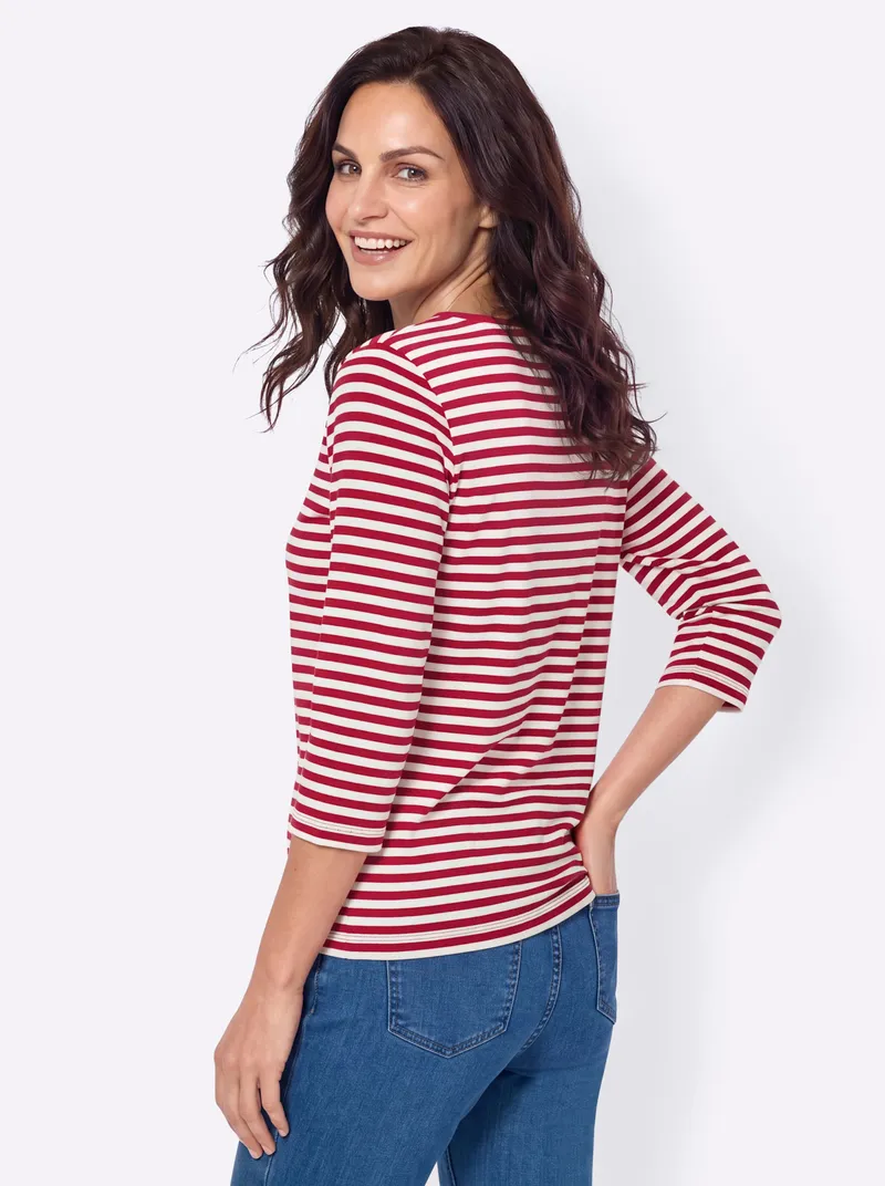 Witt Rundhalsshirt erdbeere-ecru-geringelt, Erdbeere-ecru-geringelt, – Produktbild 2 von 2