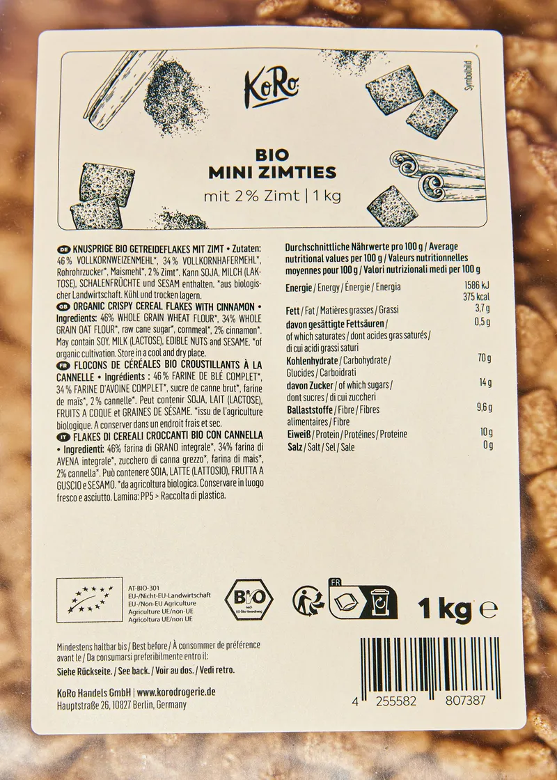 KoRo Bio Mini Zimties mit 2 % Zimt 1 kg – Produktbild 3 von 5