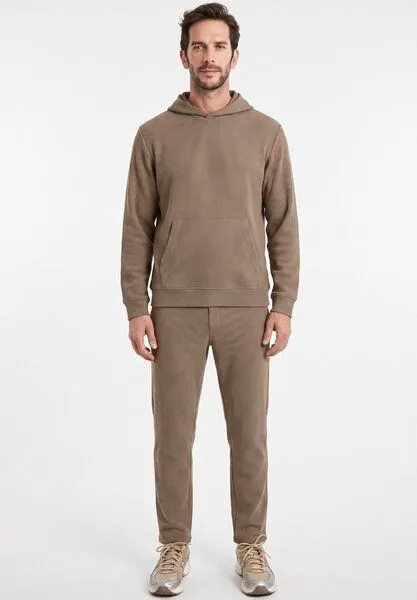 ORGANICATION ORGANICATION POZZAN | Waffel Jogginghose aus Bio-Baumwolle & recyceltem Polyester, Brown, – Produktbild 1 von 4