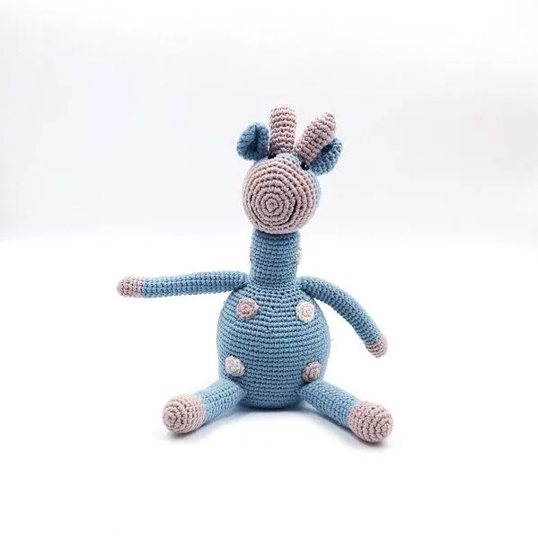 Pebble Pebble Die 3 Giraffen aus organischer Baumwolle, Duck-egg blue, – Produktbild 1 von 2